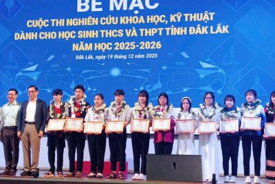 DỰ ÁN KHKT TRƯỜNG THPT KRÔNG BÔNG ĐẠT GIẢI BA THI KHOA HỌC KĨ THUẬT CẤP TỈNH, NĂM HỌC 2025–2026