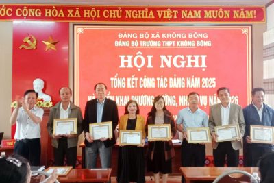 Đảng bộ Trường THPT Krông Bông đã tổ chức Hội nghị tổng kết công tác Đảng năm 2025 và triển khai nhiệm vụ công tác Đảng năm 2026.